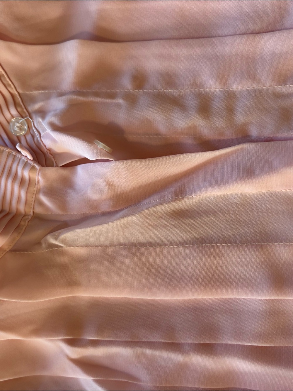 Vintage Marlis by Elle Designs Sheer Pale Pink Pintuck Blouse Size M - Picture 7 of 8